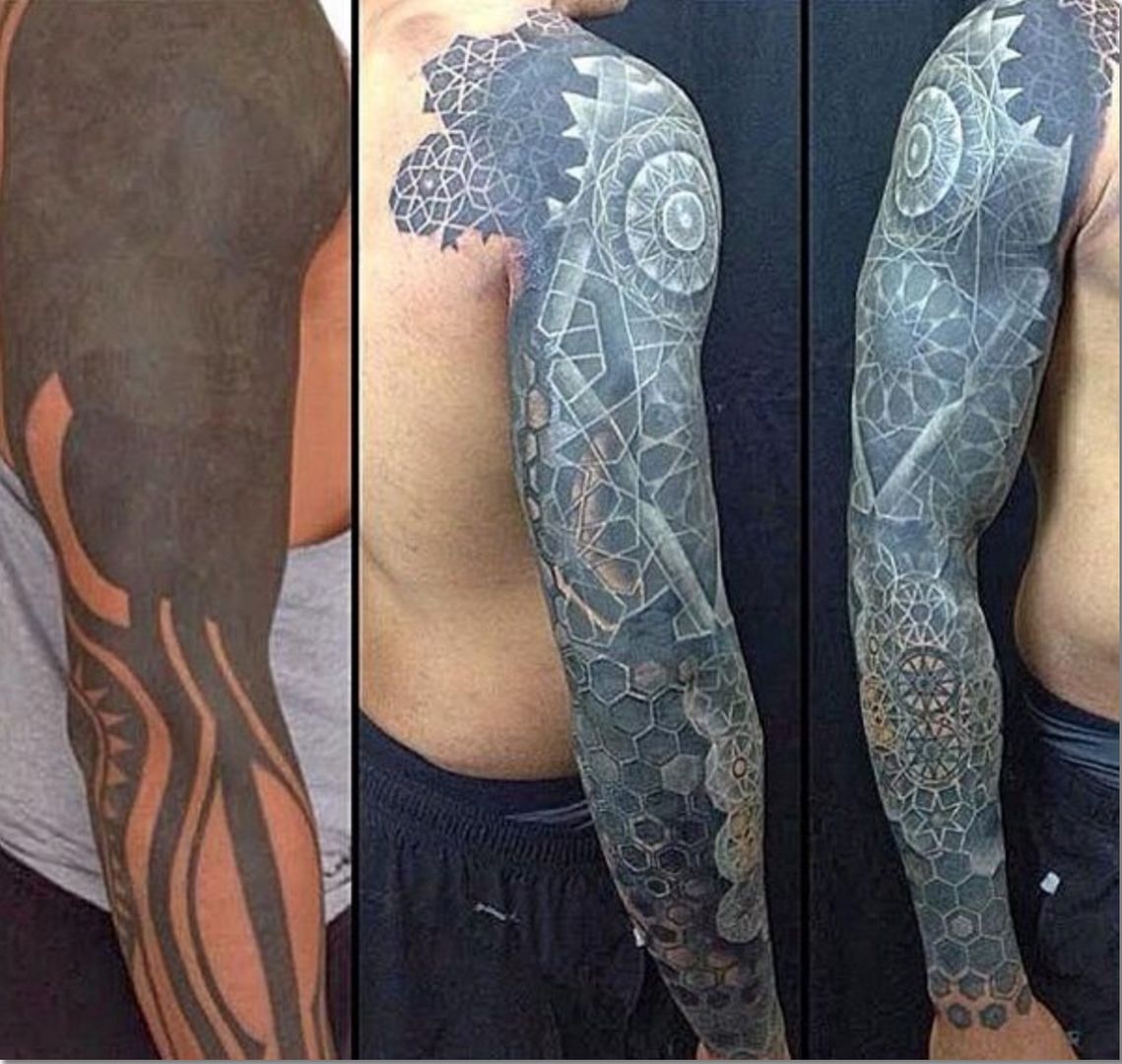 Blackout Tattoo for Men Half Sleeve Tattoo Blackout Tattoo  Etsy Australia