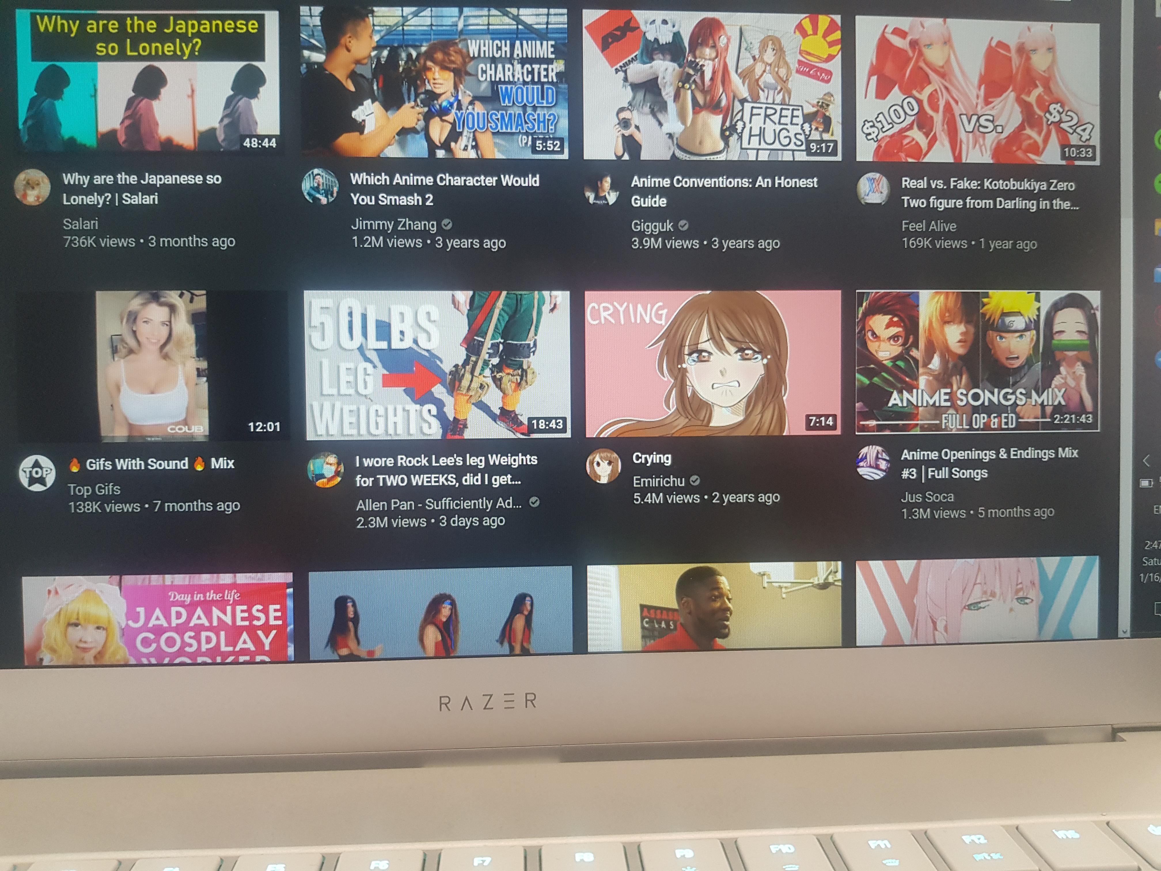 Just start watching anime for the first time and YouTube already know. |  Scrolller